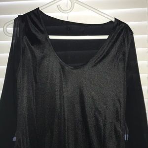 Black long sleeve chiffon dress